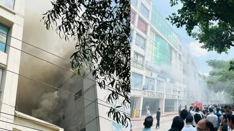 ধানমন্ডির এপেক্স ভবনে আগুন, নিয়ন্ত্রণে ৪ ইউনিট