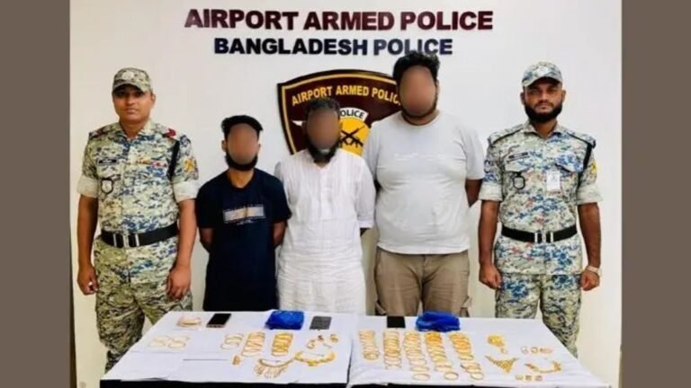 শাহজালাল বিমানবন্দরে সন্দেহজনক ঘোরাফেরা, তল্লাশি করে ৭৪ ভরি সোনা জব্দ