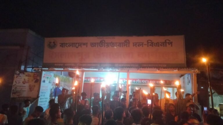 সন্ত্রাস-নৈরাজ্যের বিরুদ্ধে ইসলামপুরে ছাত্রদলের মশাল মিছিল ও সমাবেশ